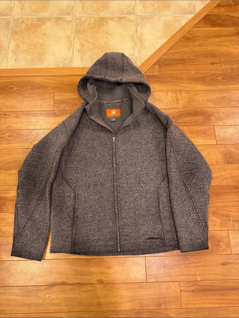 Merrell Men's Dark Gray Full-Zip Hooded Jacket
